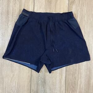 Lululemon Tracker Shorts V 4” Women’s M Navy Camo Liner Run Gym Activewear